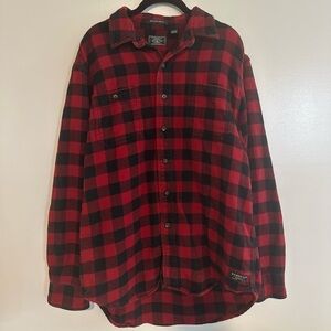 G.H. Bass & Co. Plaid Red and Black Button Shirt Size Large